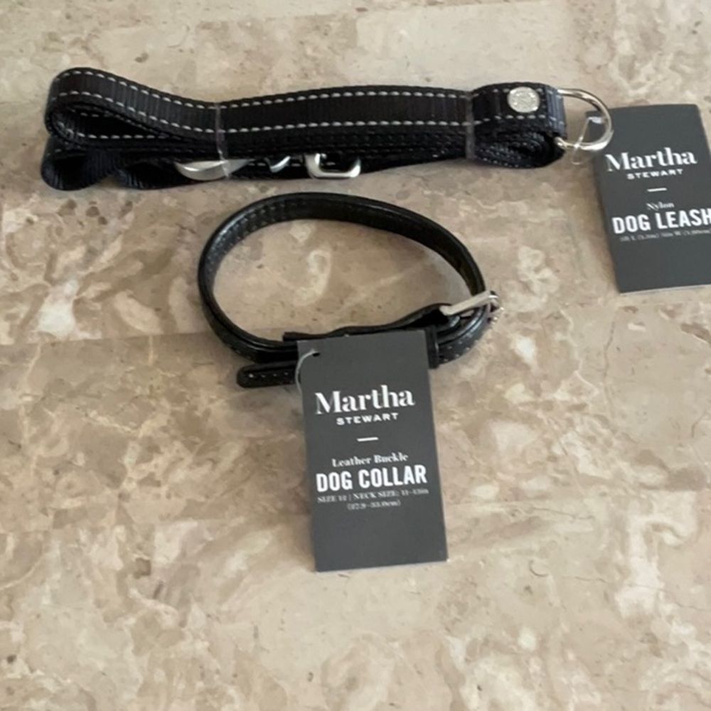 MARTHA STEWART Dog Leash & Collar
